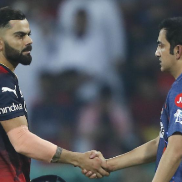 Kohli and Gambhir engage in a war of words after IPL 2023 match, resulting in both players being fined 100% of their match fees